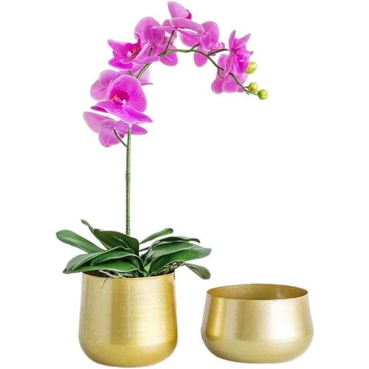 Modern Design Hammered Gold Plated Flower Planter Pot with Stand High End Quality Brass Plating Finishing Gold Flower Vaser