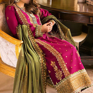 Vestidos de novia 2024 paquistaníes por diseñadores paquistaníes Colección de gasa Trajes de 3 piezas Vestido de fiesta más vendido - Product Image 3