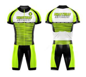 ชุดจักรยาน Nestrue Sports แบบสั่งทำได้ 男女  แห้งเร็ว ป้องกันแบคทีเรีย ระบายอากาศดี ชุดเสื้อเจอร์ซีย์และกางเกงขาสั้นสำหรับปั่นจักรยานกลางแจ้ง น้ำหนัก 180 กรัม ผลิตจากโพลีเอสเตอร์ - Product Image 1