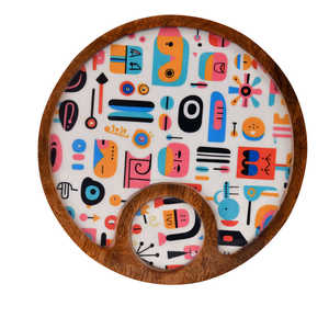 Plateau de service moderne en bois blanc fait à la main, biodégradable, écologique, bol à sauce, plateau à apéritif sectionné, plateau de service pour les réceptions - Product Image 1