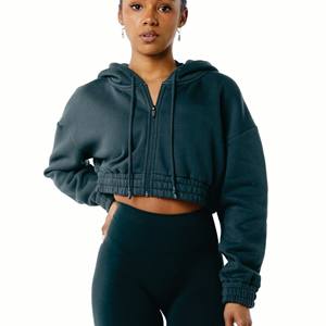 Mode personnalisée noir lavage à l'acide coton épais lâche épais sweat à capuche français hiver sweat à capuche pour femmes - Product Image 2