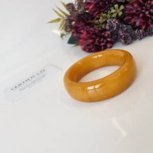 Orange Butterscotch Amber <b>Bangle</b> <b>Bracelet</b> Poland, small diameter 55 mm - Product Image 4