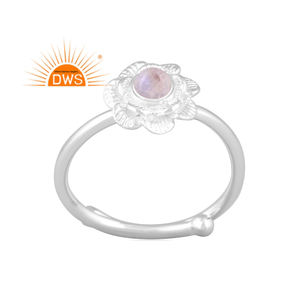 แหวนพลอยสีรุ้งประดับพลอยสีเงินสเตอร์ลิงธรรมชาติดีไซน์ล่าสุด - Product Image 1