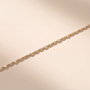 Collier à maillons allongés en or jaune massif 9K, platine, luxe, structure audacieuse, chaîne hautement polie, OEM - Product Image 3