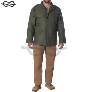Ultra Force Olive Drab Field Jacket Abrigo de algodón pesado grande Botón Cierre frontal Puños ajustables Capucha oculta - Product Image 2