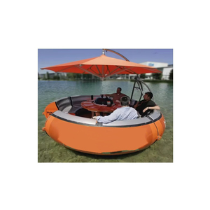 Bote Pontón Donut con Parrilla y Mesa, Embarcación Flotante Eléctrica Redonda para Fiestas al Aire Libre, Uso Comercial, Silicona - Product Image 3
