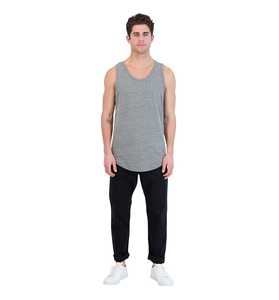 Lavish Look Men's XL Custom Logo Knitted Sport Tank <b>Top</b> Breathable Quick Dry Cotton <b>Mesh</b> Gym O-Neck Sleeveless Design High - Product Image 2
