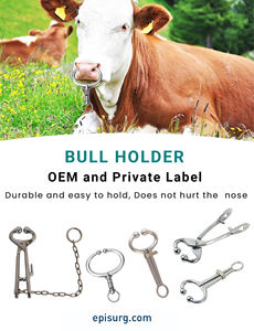 Get Factory Rate Bull Nose Holder, acero inoxidable chapado en oro (sin cadena), reutilizable vaca ganado granja Rancho ganado herramientas - Product Image 5