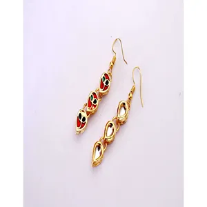Ensemble de collier choker vintage plaqué or Kundan, bijoux fins pour femmes, avec pierres en zircon, acier inoxydable, pour les occasions de mariage - Product Image 3