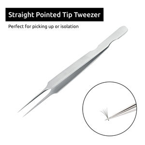 Nouveau diamant dépoussiéré pointe pince à épiler diamant Grip Extension de cils pince à épiler pointe enduite marque privée - Product Image 5