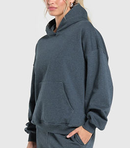 Sweat-shirts à capuche surdimensionnés personnalisés à épaules tombantes, style streetwear, avec logo imprimé sur mesure pour femmes – Vente chaude - Product Image 2