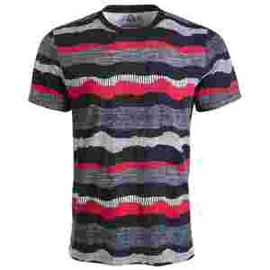 T-shirt da uomo American Rag a righe ondulate testurizzate in maglia, nera, taglia M, con stampa alla moda e motivo animato - Product Image 1