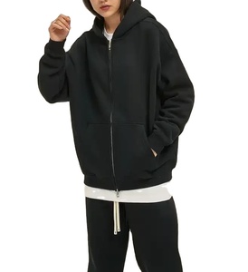 Qualité luxe personnalisé, sweat à capuche à double fermeture éclair, sweat à capuche en polaire à épaules tombantes, sweats à capuche lourds à double fermeture éclair pour hommes - Product Image 1