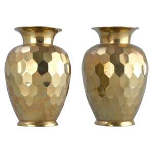 High Rating Set of Three Classical Floor <b>Vases</b> Set Indian Style Handmade Crafts Brass Cyclindrical <b>Unique</b> Flower <b>Vase</b> for Floor - Product Image 3