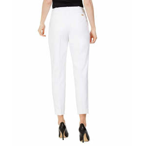 Pantaloni da Donna Calvin Klein Slim Fit alla Caviglia, Bianchi, Taglia 10 - Antirughe, Traspiranti, con Bottoni, Disponibili dalla XS alla XL - Product Image 2