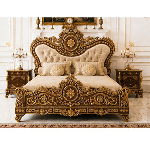 Suite da <span class=keywords><strong>camera</strong></span> in legno intagliato a mano di alta qualità, stile classico italiano Aura, con elegante set di mobili da <span class=keywords><strong>camera</strong></span> Deessor ispirato al Maharaja. - Product Image 1