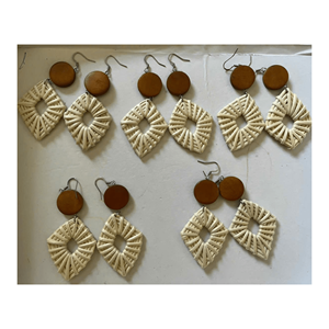 2024 New Trendy Bohemia Retro Environmentally Handmade Rattan <b>Earrings</b> Ethnic Beautiful Natural Conch <b>Earrings</b> Gifts for Women - Product Image 1