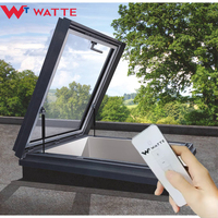 Puits de lumière électrique motorisé moderne à ouverture automatique pour toit plat, avec éclairage naturel et LED, pour salon