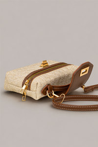 Custom Logo Women's Woven Canvas <b>Vanity</b> <b>Case</b> Bag OEM Zipper Waterproof Top Handle Casual Tote ODM Private Label Manufacturer - Product Image 3