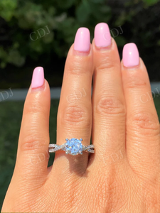 Anillo de compromiso y boda único de media eternidad con certificación GRA de diamante Moissanite redondo para mujer a precio de mayorista - Product Image 2