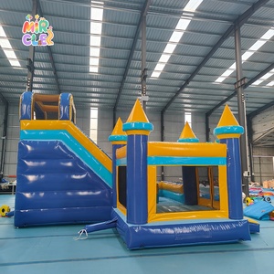 Château Gonflable Commercial Bleu Jaune Combo avec Toboggan Direct Usine Pas Cher à Vendre - Product Image 2