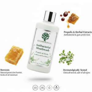 Bain de bouche antibactérien 500ml aux herbes naturelles, menthe fraîche, sans alcool, formule haleine fraîche, RedMoringa, marque privée OEM, Italie - Product Image 3