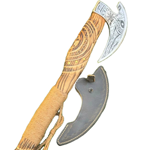Venta al por mayor personalizado recién llegado Oem cabezal cortador de pizza en el diseño de un hacha vikinga con Funda de cuero cortador de pizza nuevo estilo - Product Image 3