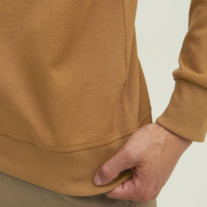 Pull à col rond pour homme en polyester/coton mélangé, écologique, teinture unie, haute qualité, faible MOQ, manches longues, épaules tombantes, pour l'hiver - Product Image 5