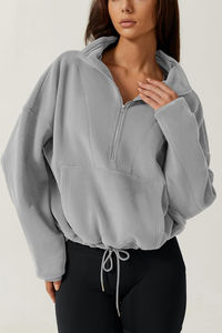 Sudaderas Personalizadas con Logotipo, con Capucha, Media Cremallera, Transpirables, 100% Algodón, Manga Larga, para Mujer, con Bolsillos - Product Image 6