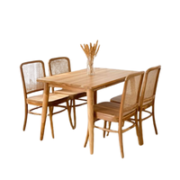 Umweltfreundliches, Schlichtes Design Restaurant-Möbelset Esstisch-Set mit Vier Stühlen Hochwertiges Material Esszimmer-Set Großhandel