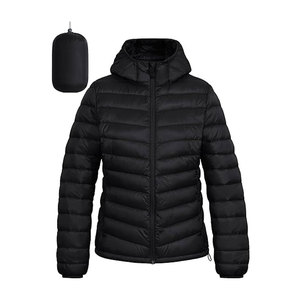 Veste matelassée pliable pour femme, hiver, légère, à capuche, imperméable, chaude, vêtement d'extérieur, voyage, coupe-vent, duvet - Product Image 1