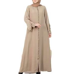 Nouvelle vente en gros Fabricant de haute qualité Abaya en mousseline de soie modeste et simple Robe pour femmes musulmanes Vêtements islamiques pour femmes Logo personnalisé - Product Image 3