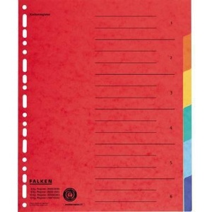 Falken Extra-Wide DIN <b>A4</b> Blank Manial Card Multicolored File <b>Folders</b> with 6 Index Sheets - Product Image 1