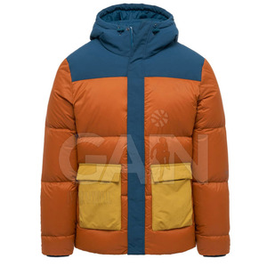 Veste à capuche pour homme en duvet, taille plus, d'hiver, à bas prix, de haute qualité, avec logo personnalisé imprimé sur le devant, respirante et écologique - Product Image 1
