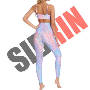 Wholesale Custom Two Piece <b>Women</b> Yoga <b>Set</b> Seamless <b>Women</b> <b>s</b> Leggings Breathable Yoga and Workout Pants for Running Jogging Gym - Product Image 3