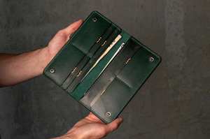 Porte-cartes en cuir pour femmes de grande capacité Portefeuille à la mode Porte-cartes en cuir à double fermeture éclair LWM-0030 - Product Image 4