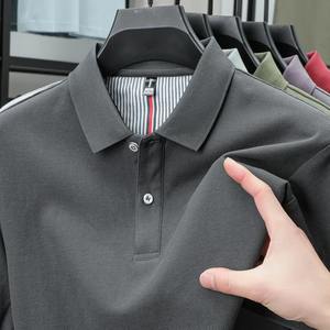 Camiseta de punto de talla grande para hombre de moda de verano de alta calidad para camiseta Polo Boutique en Color sólido con cuello trasero a rayas - Product Image 2