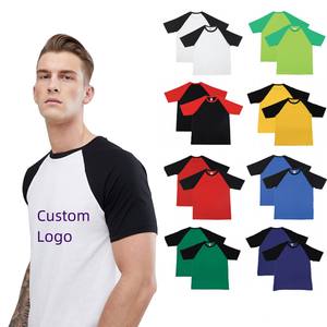Camiseta de Manga Corta Raglán de Dos Tonos, Transpirable, con Logotipo Personalizado Estampado, de Algodón Supersuave, Directamente de Fábrica - Product Image 2