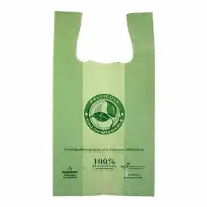 Bulk Sales Customized Size and Color Gravure Printing Compostable T-shirt Bag Side Gusset Bag For Business Shopping