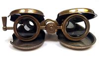 Vintage 1917 Londres Latón Antiguo Ópera Gafas Bolsillo Plegable Monocular Binocular Spyglass para Uso Marino