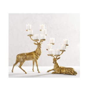 Candelabro decorativo de latón dorado de calidad creativa, candelero de mesa de diseño antiguo para candelabro de iluminación de gran venta - Product Image 1