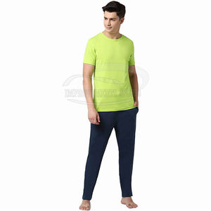 Hot Sale <b>Men's</b> Slim Fit High <b>Waist</b> Casual Sport Style <b>Trousers</b> Custom Plain Design Lightweight Cotton Polyester <b>Elastic</b> <b>Waist</b> - Product Image 2