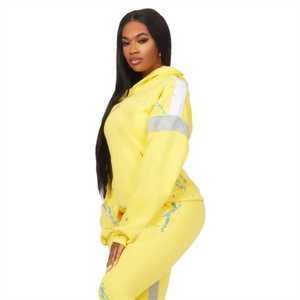 Conjunto Deportivo de Algodón para Mujer, Pantalones Deportivos y Sudadera con Capucha, Conjunto de 2 Piezas Personalizable - Product Image 6