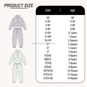 Conjunto de Sudadera para Niños al por Mayor, Fabricante OEM ODM, Color, Talla y Diseño Personalizados, Sudadera con Cierre de Cremallera, Pantalones Deportivos - Product Image 3