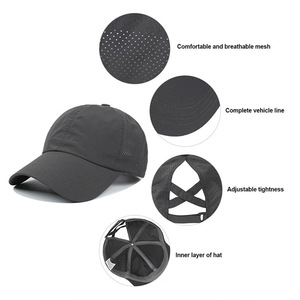 Casquette de baseball avec logo personnalisé Chapeaux sportifs en coton imperméable avec patch en cuir Chapeaux en maille personnalisables - Product Image 3