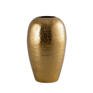 Vase à fleurs design martelé pour la maison Décoration d'intérieur de luxe dorée pour la maison, le bureau et l'hôtel Lot de 2 - Product Image 2