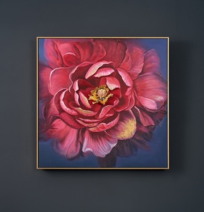 RORO 87x87x5.5CM Usine En Gros Nordique Doré Art Abstrait Fleur Mur Émail Artisanat <span class=keywords><strong>Pivoine</strong></span> Salon <span class=keywords><strong>Peinture</strong></span> Décorative - Product Image 6