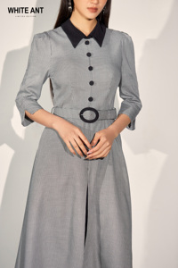Robes décontractées longues avec ceinture demi-manche entreprise de fabrication Frey robe 122932001 dame élégante robes d'été pour femmes - Product Image 3
