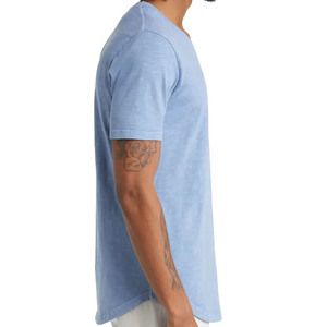 Venta al por mayor 100% algodón Camiseta de manga corta con cuello en V para hombres Opción de impresión personalizada - Product Image 1
