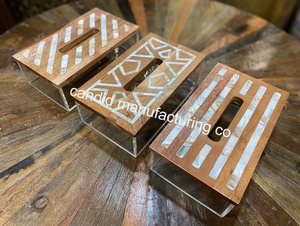 Boîte à mouchoirs en résine incrustée d'os étui à mouchoirs disponible à bas prix Giveaway gits d'Inde - Product Image 3